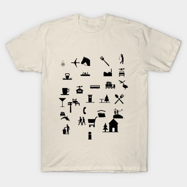 tourism travel translator icons 2020 : holiday iconspeak languages T-Shirt by flooky